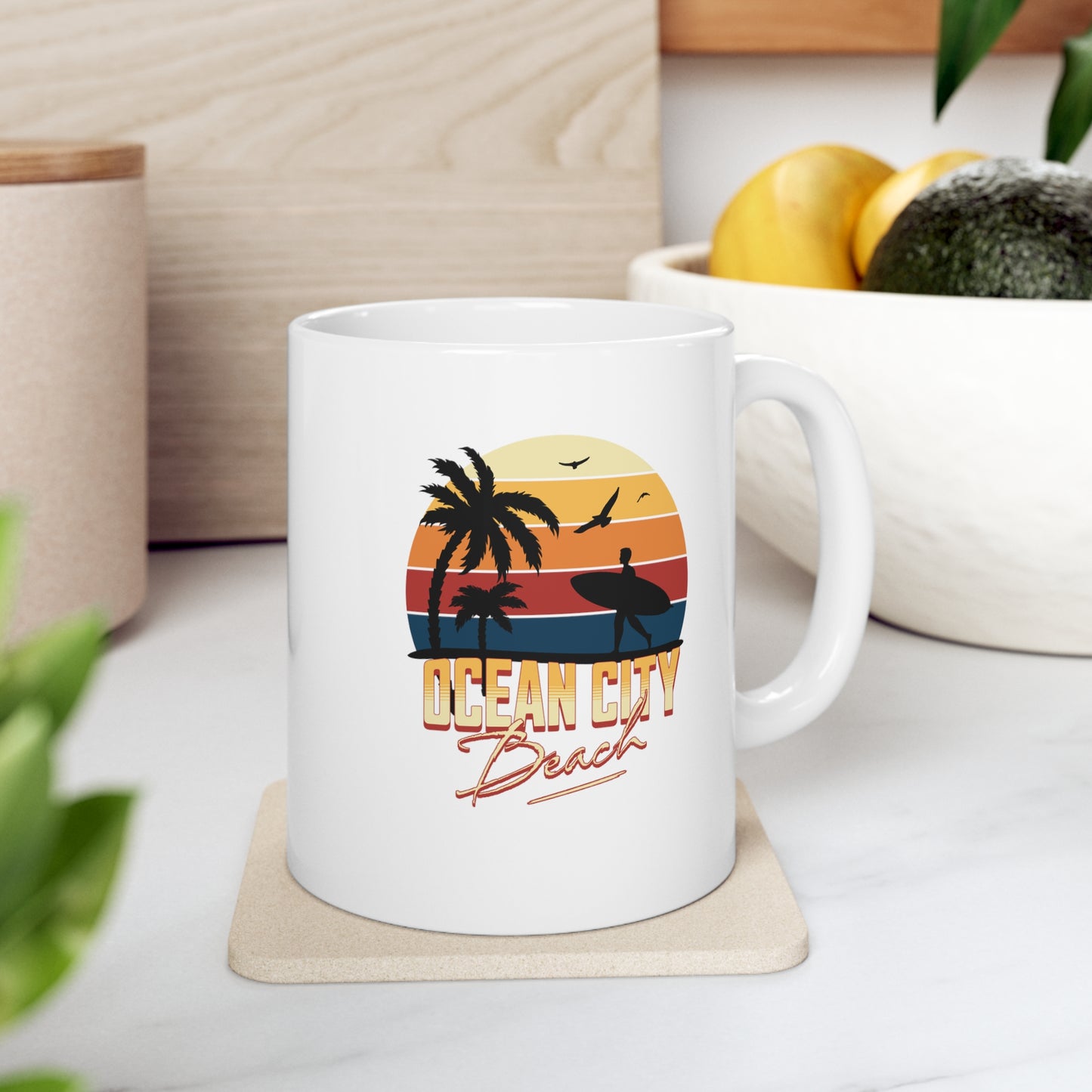 OC Beach Vintage Ceramic Mug