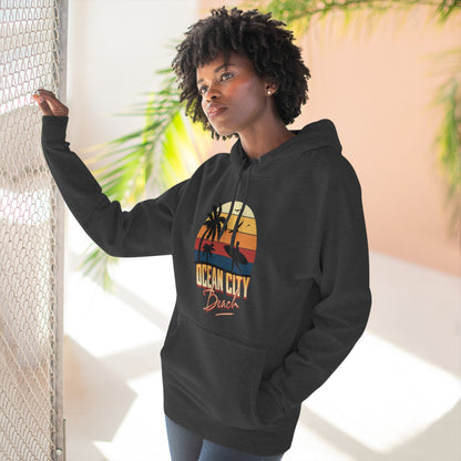 Retro Ocean City Unisex Premium Pullover Hoodie