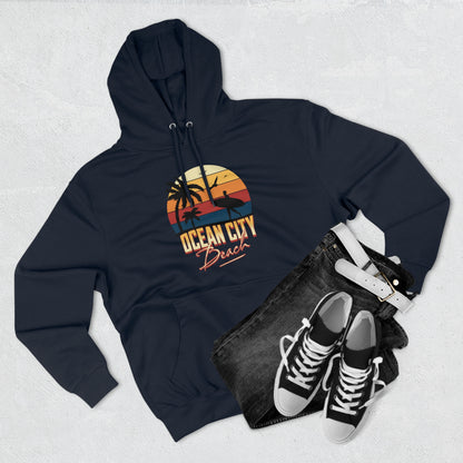 Retro Ocean City Unisex Premium Pullover Hoodie