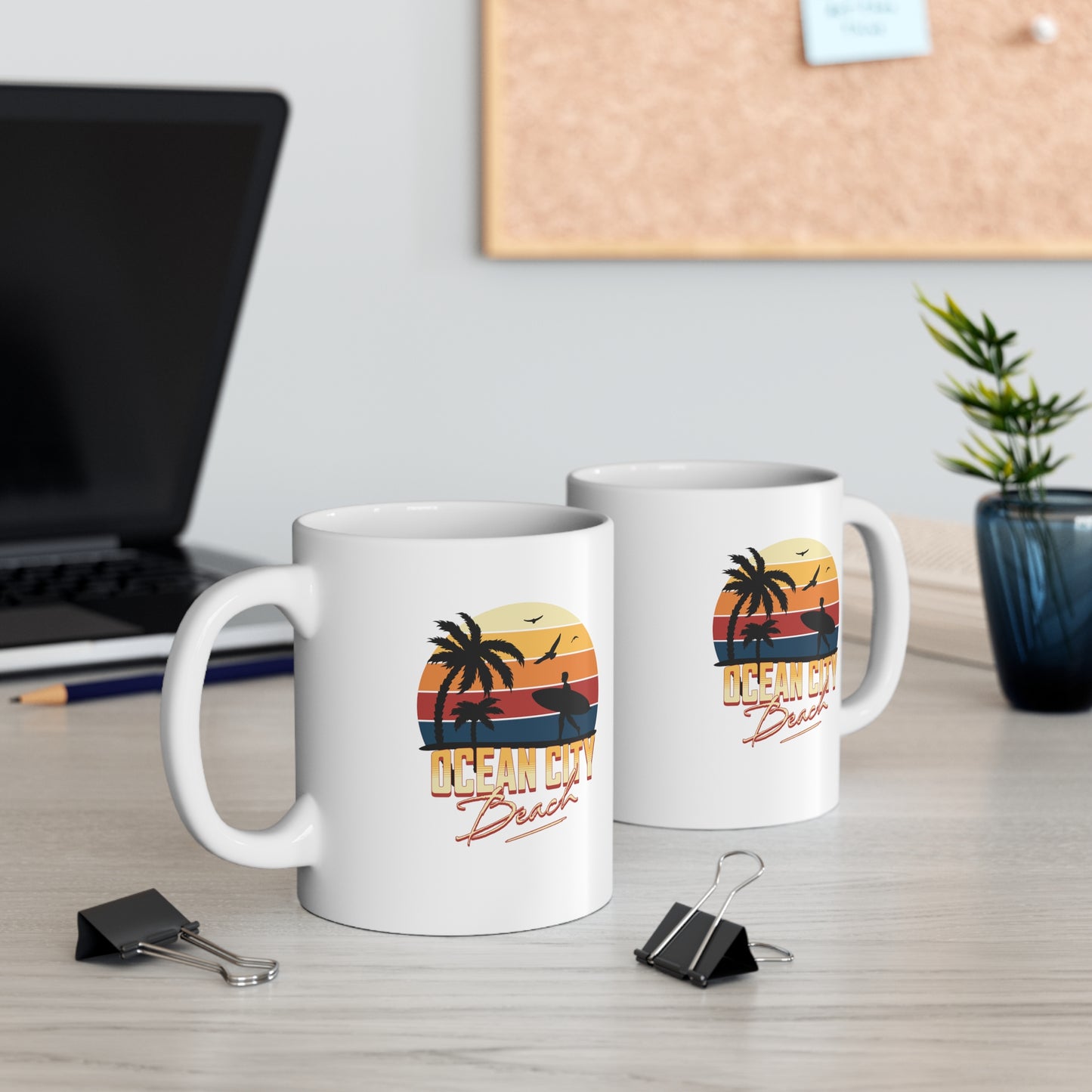 OC Beach Vintage Ceramic Mug