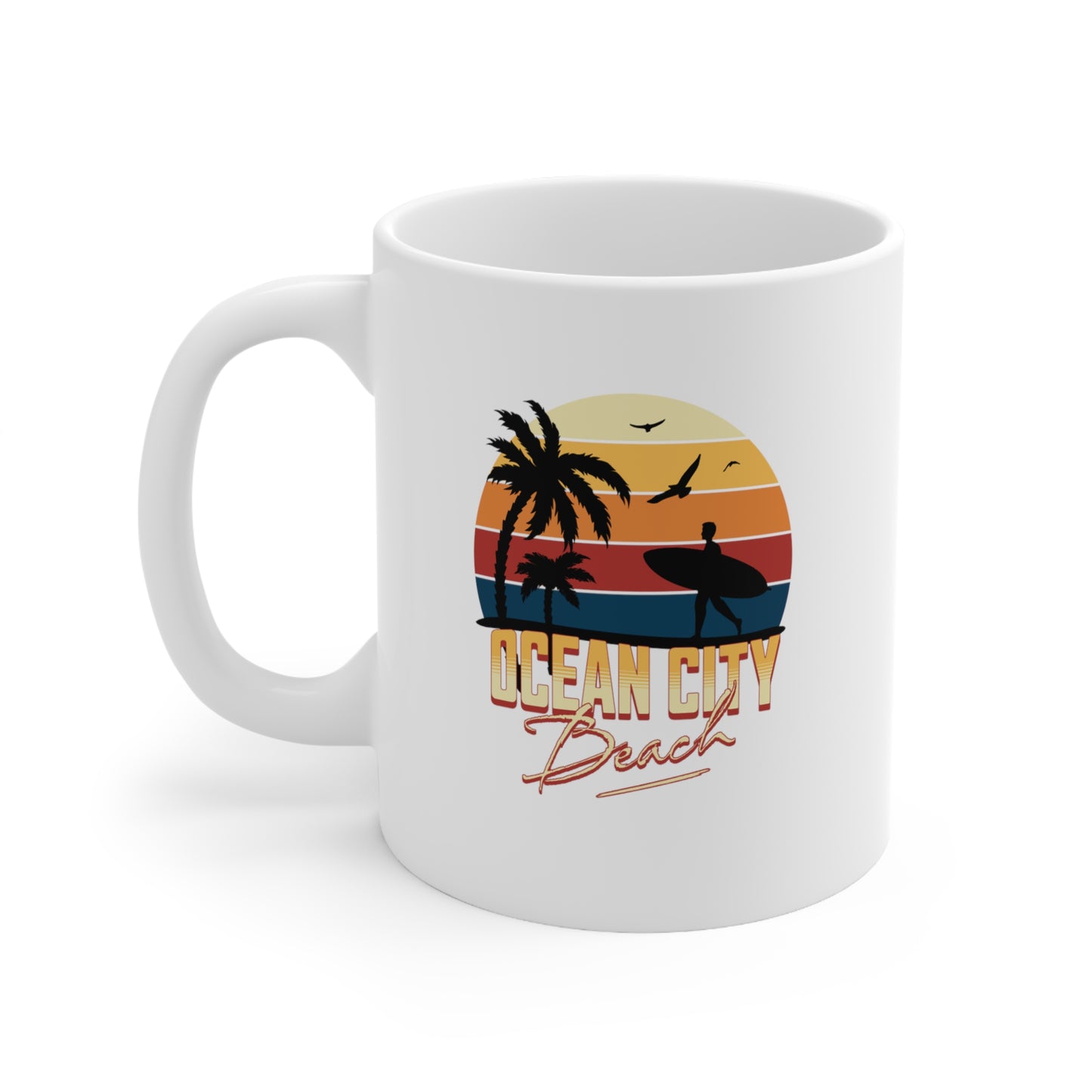 OC Beach Vintage Ceramic Mug