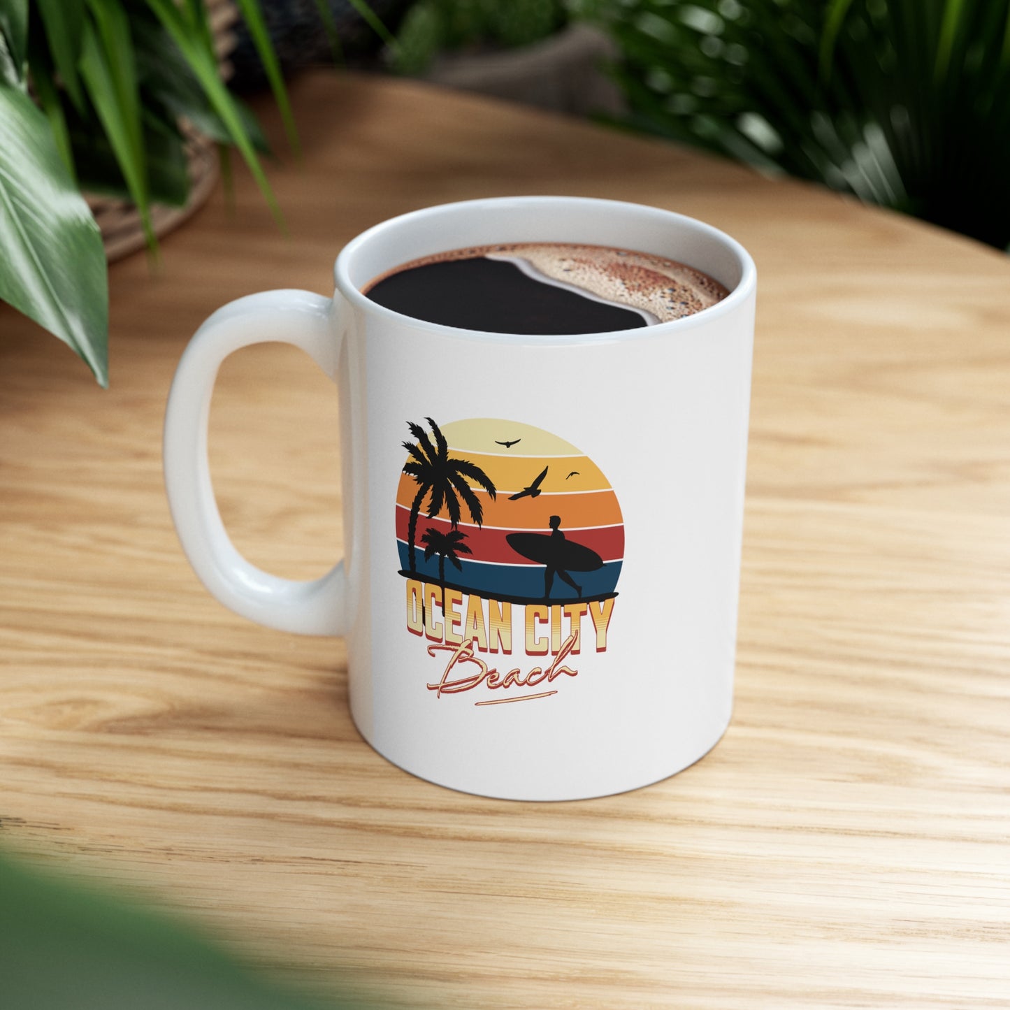 OC Beach Vintage Ceramic Mug