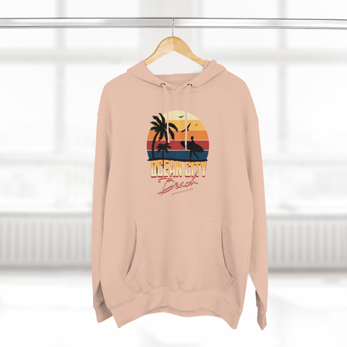 Retro Ocean City Unisex Premium Pullover Hoodie