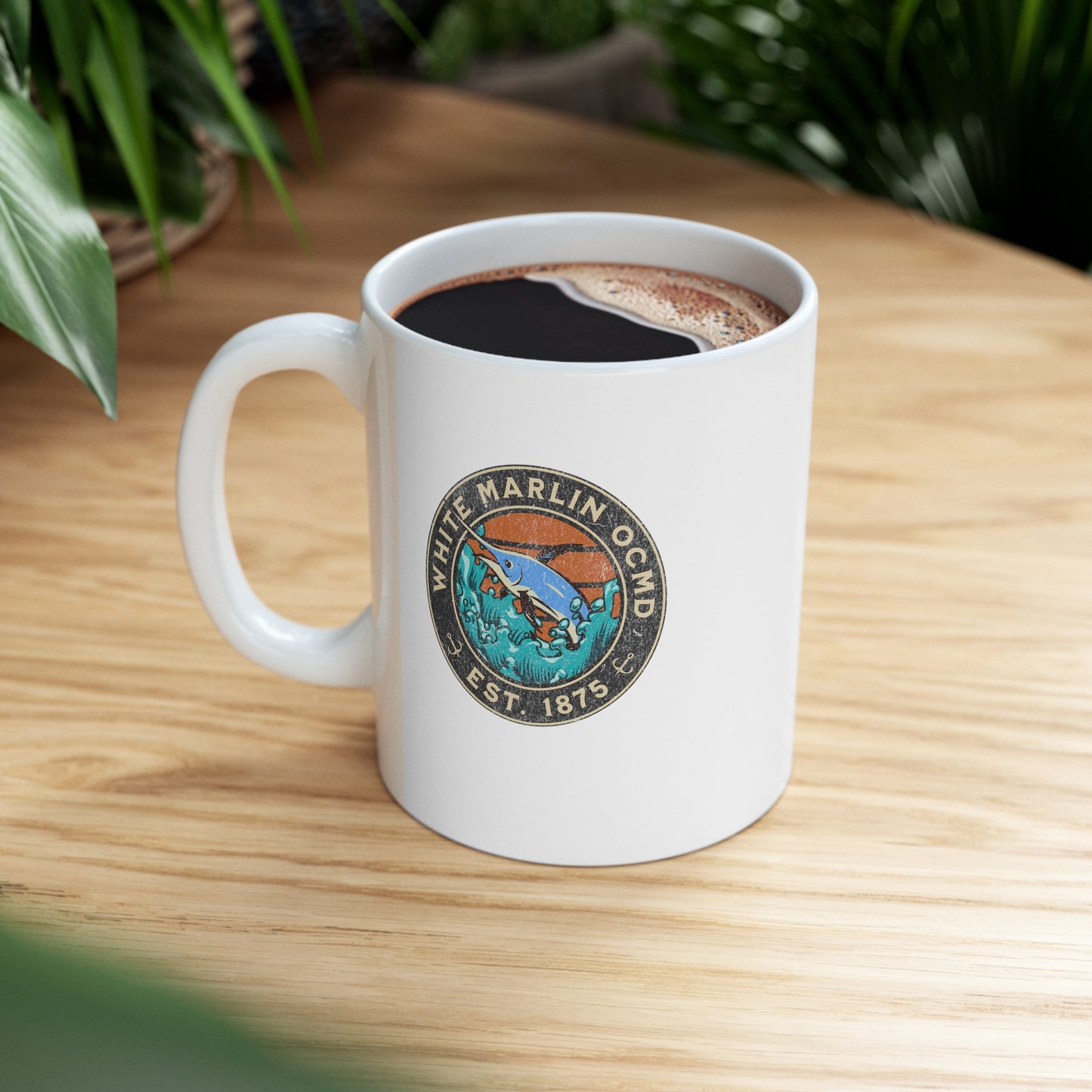 White Marlin Ceramic Mug