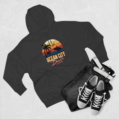 Retro Ocean City Unisex Premium Pullover Hoodie