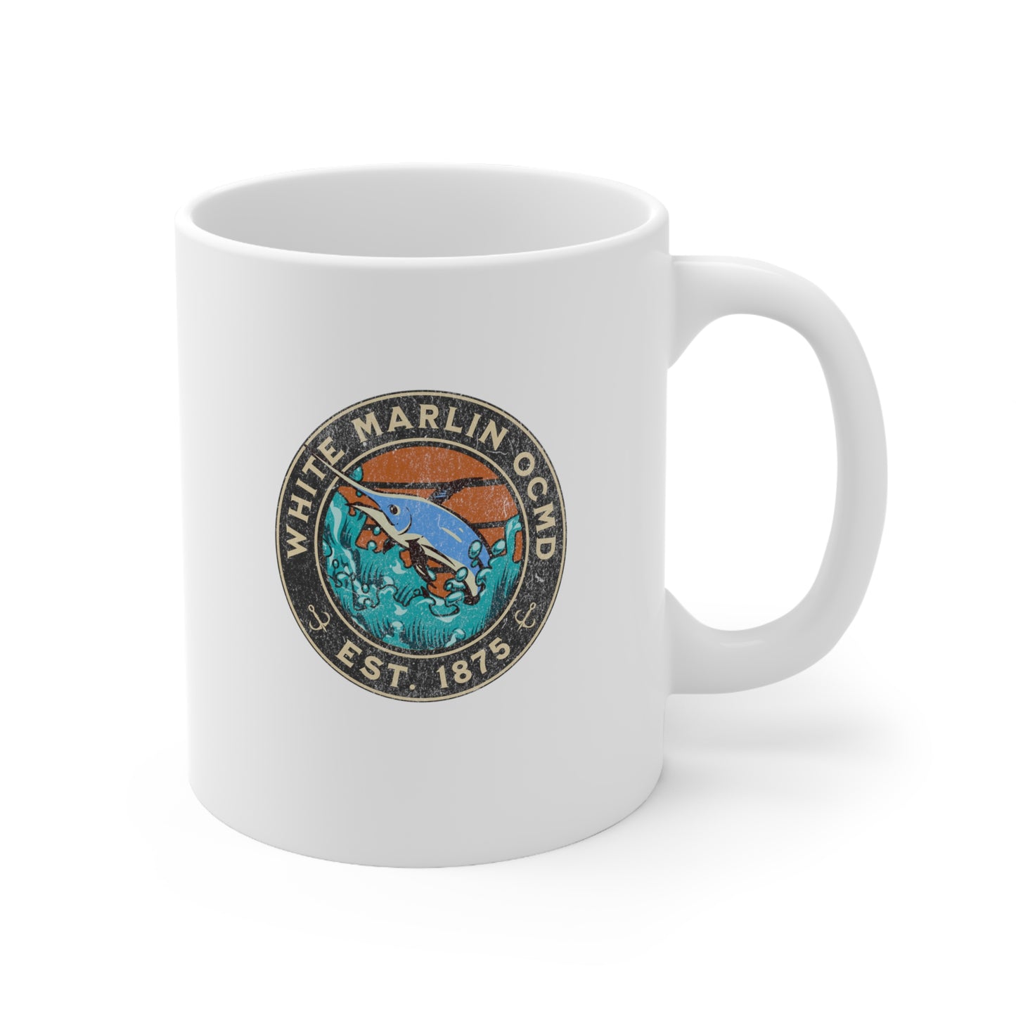 White Marlin Ceramic Mug