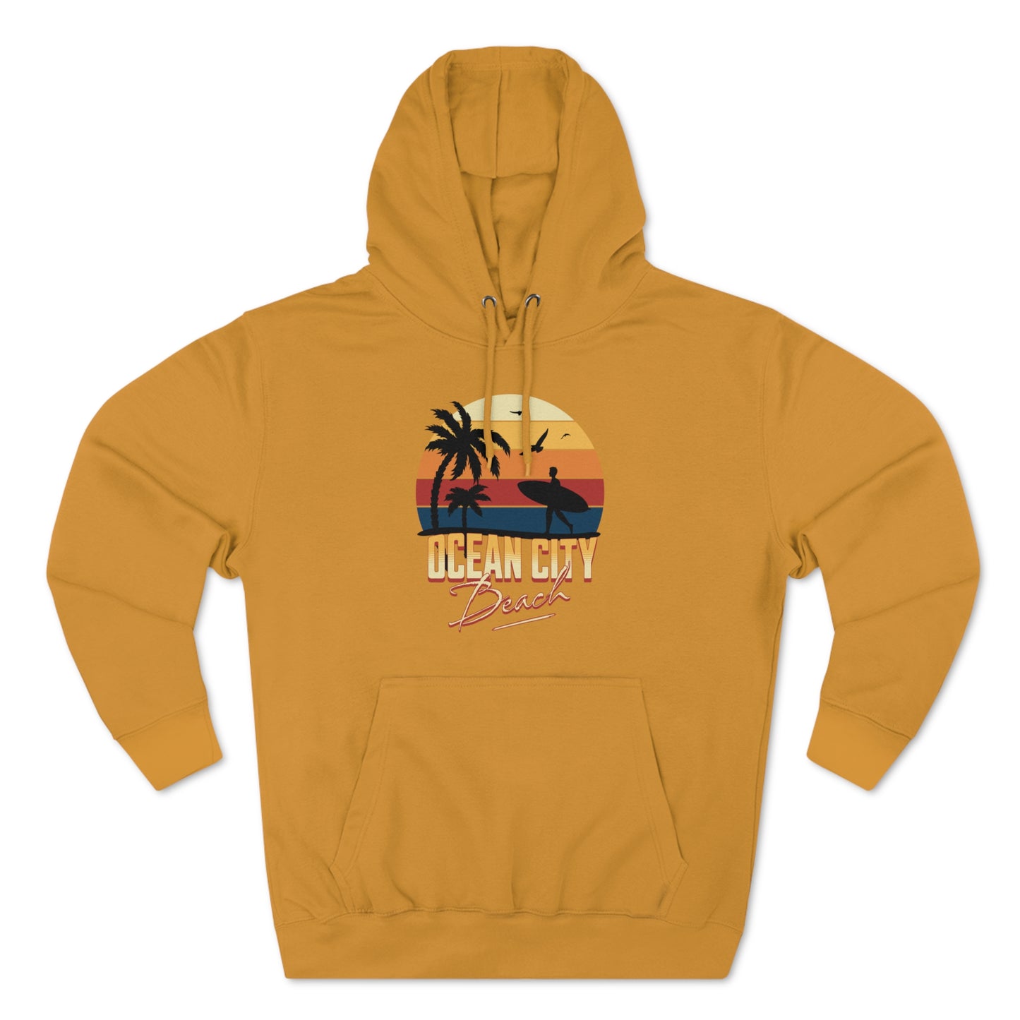 Retro Ocean City Unisex Premium Pullover Hoodie