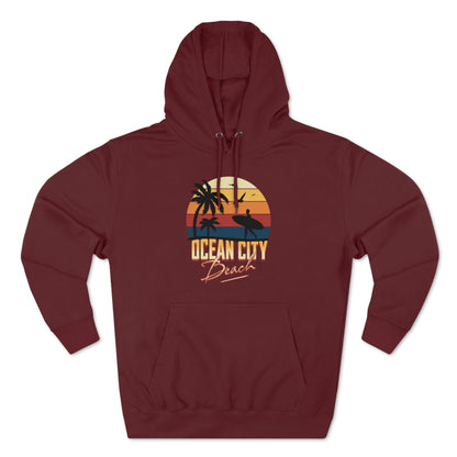 Retro Ocean City Unisex Premium Pullover Hoodie