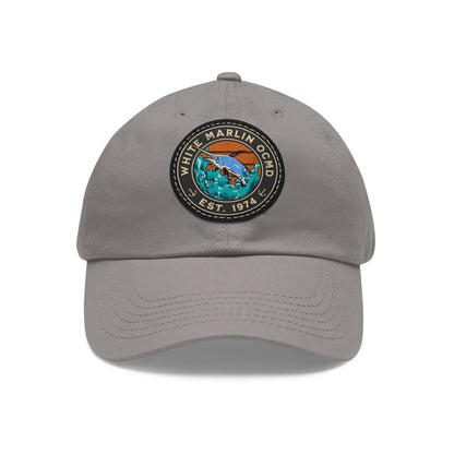 White Marlin Cap with Leather Patch