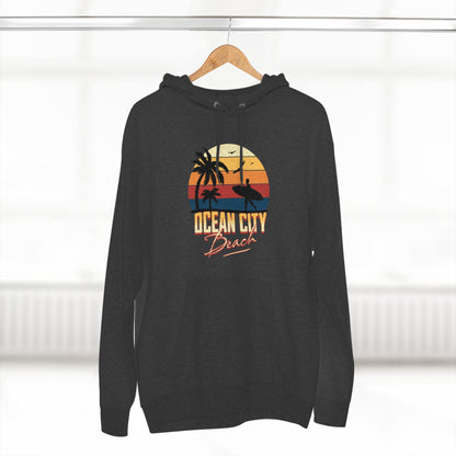 Retro Ocean City Unisex Premium Pullover Hoodie