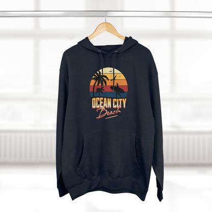 Retro Ocean City Unisex Premium Pullover Hoodie