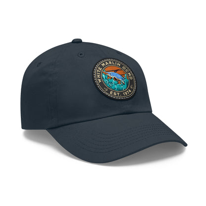 White Marlin Cap with Leather Patch