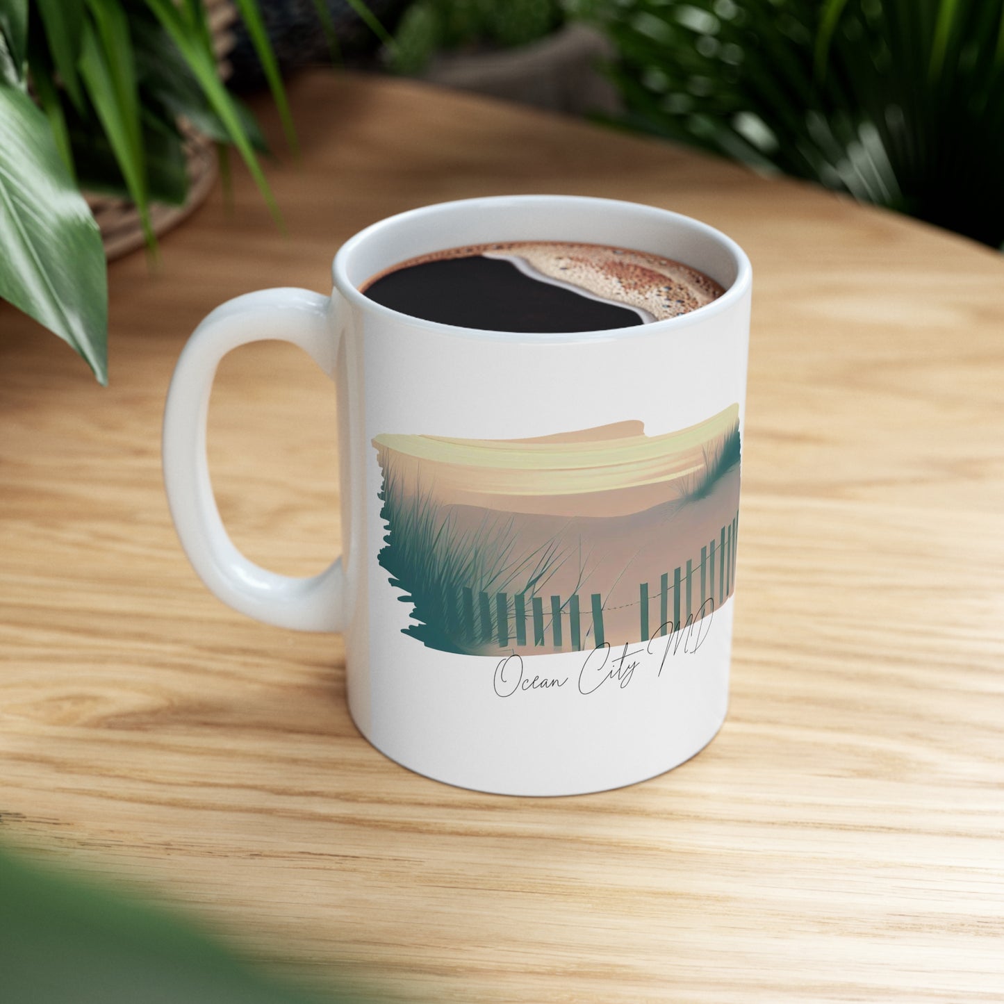 Over the Dune Fence Ceramic Mug