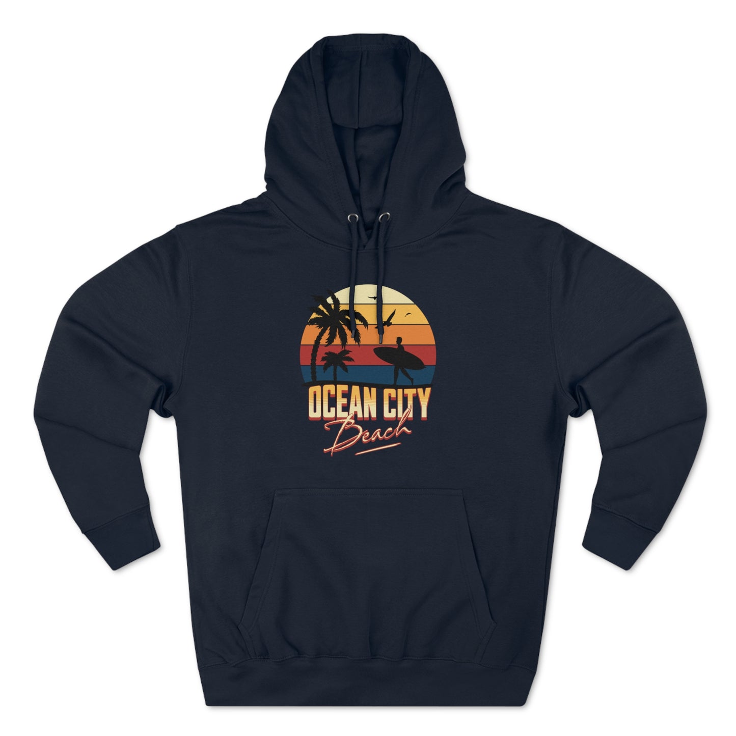 Retro Ocean City Unisex Premium Pullover Hoodie