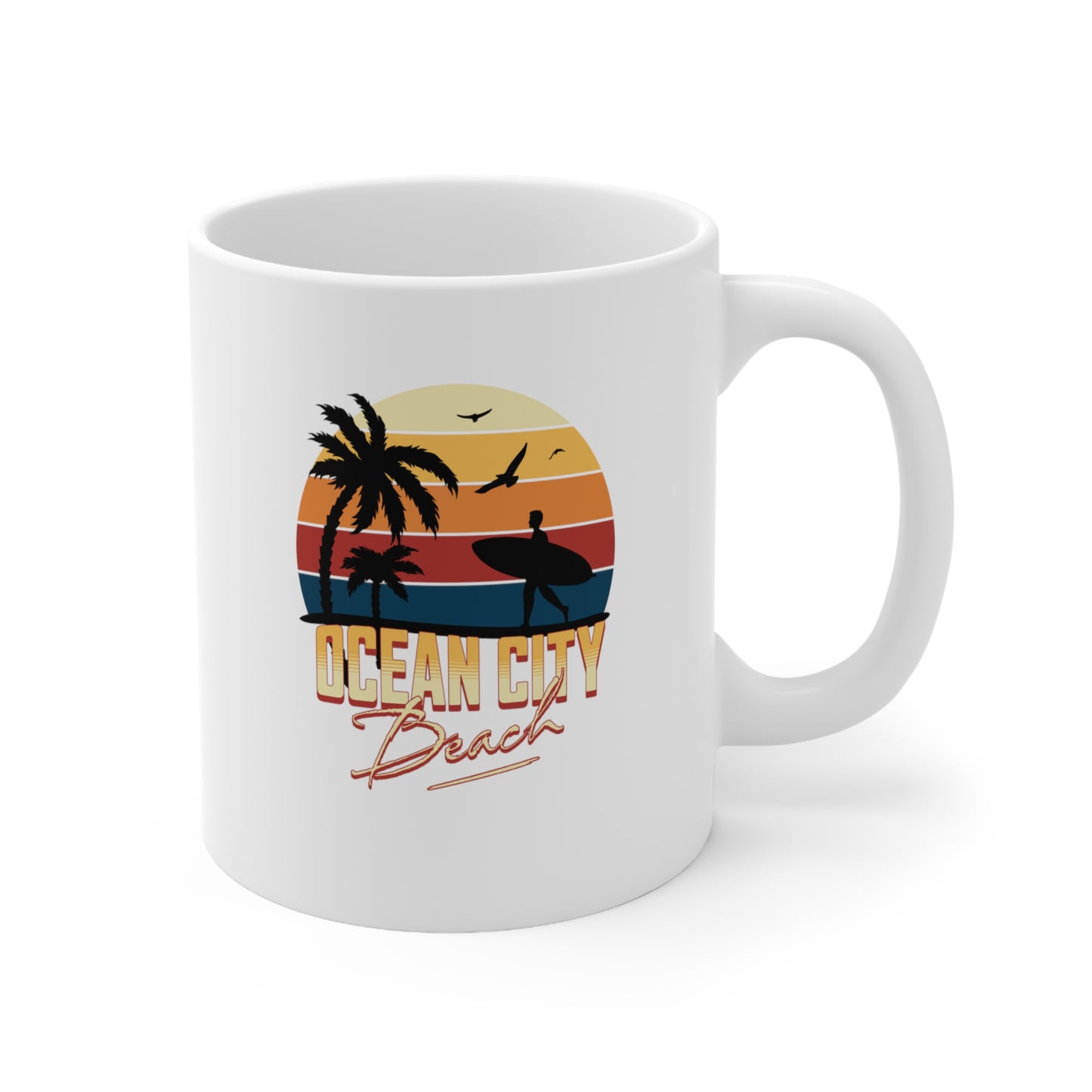 OC Beach Vintage Ceramic Mug