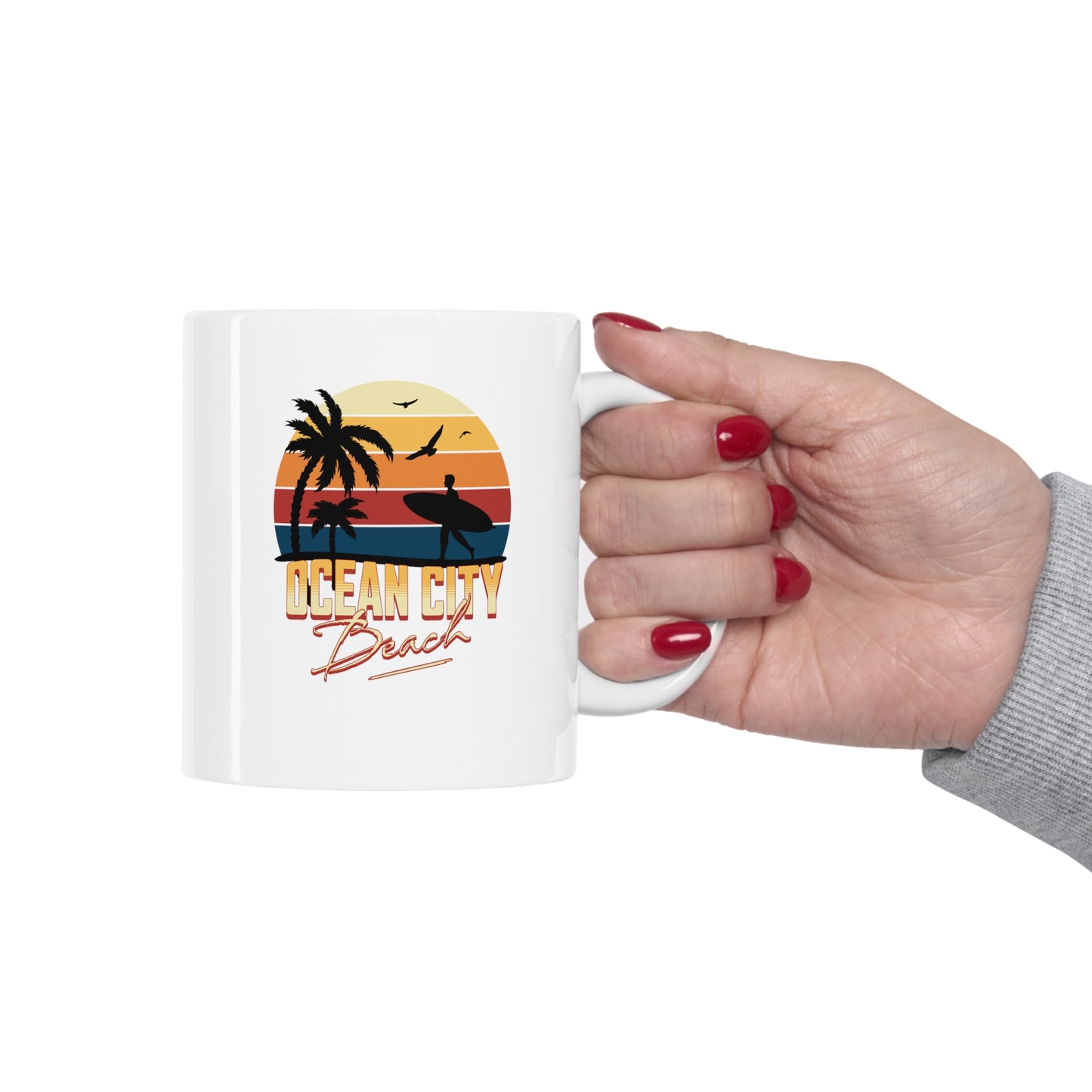 OC Beach Vintage Ceramic Mug