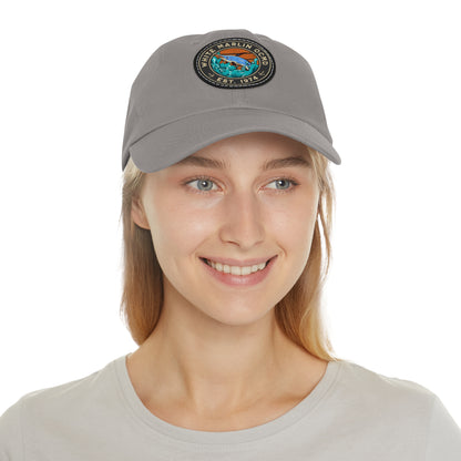 White Marlin Cap with Leather Patch