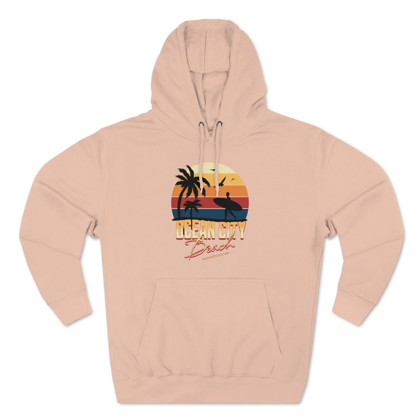 Retro Ocean City Unisex Premium Pullover Hoodie