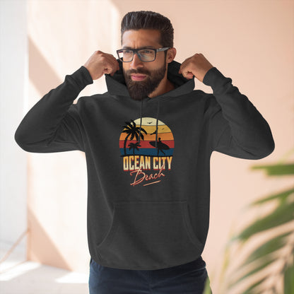 Retro Ocean City Unisex Premium Pullover Hoodie