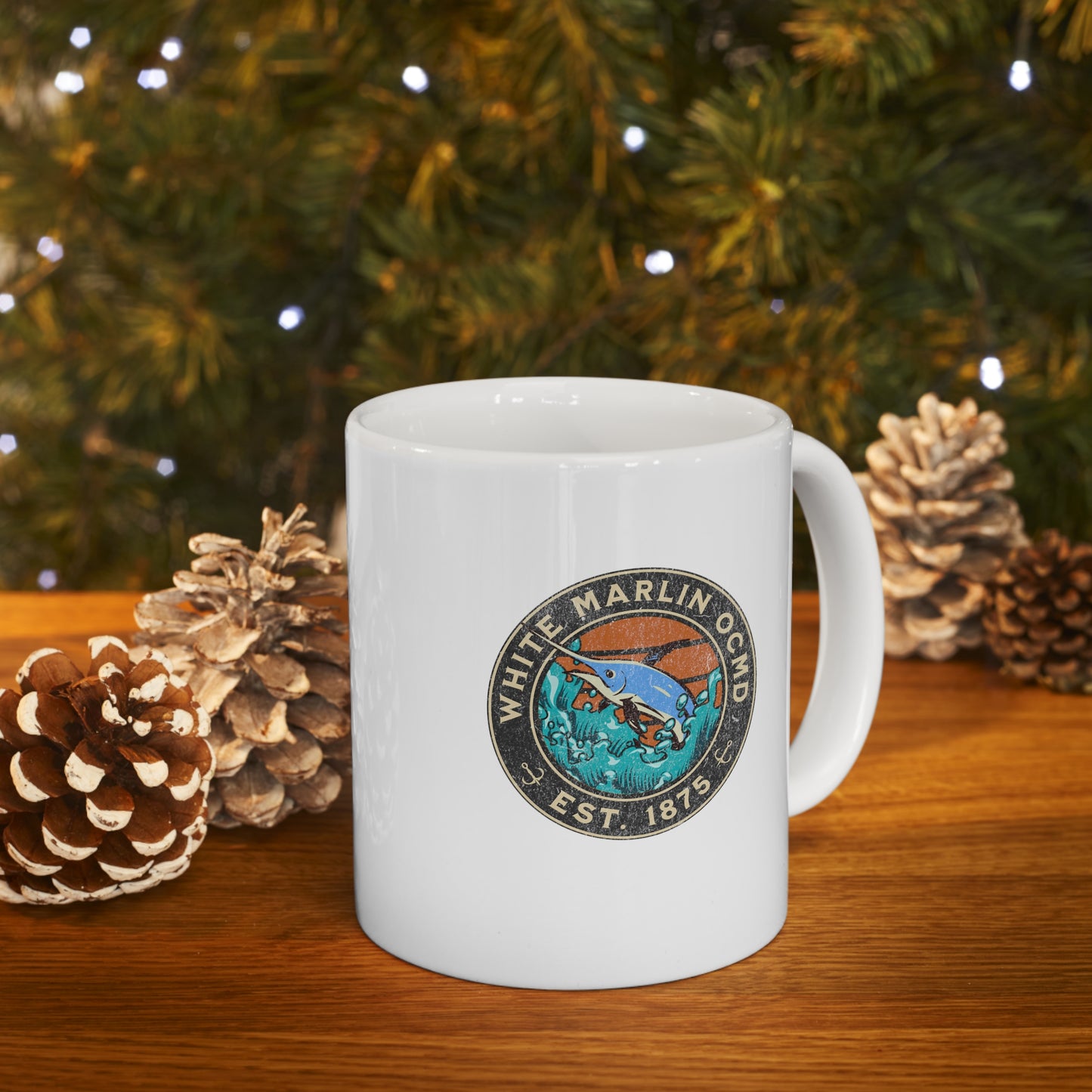 White Marlin Ceramic Mug