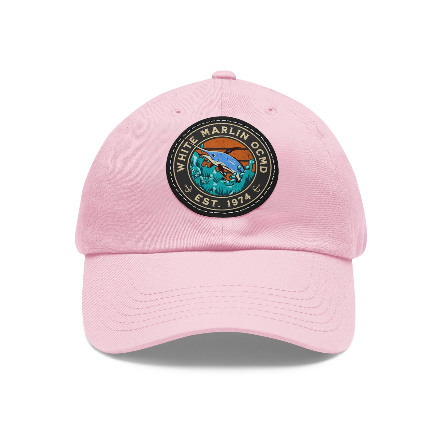 White Marlin Cap with Leather Patch