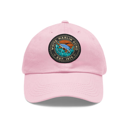 White Marlin Cap with Leather Patch