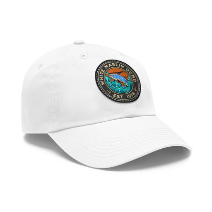 White Marlin Cap with Leather Patch