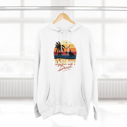 Retro Ocean City Unisex Premium Pullover Hoodie