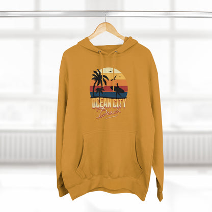 Retro Ocean City Unisex Premium Pullover Hoodie