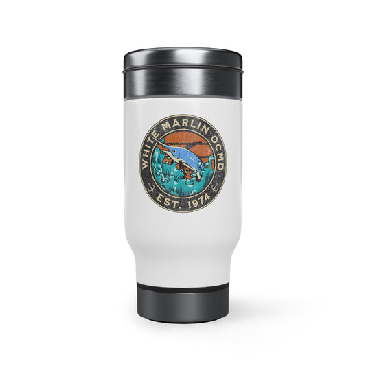 White Marlin Stainless Steel Travel Mug 14oz